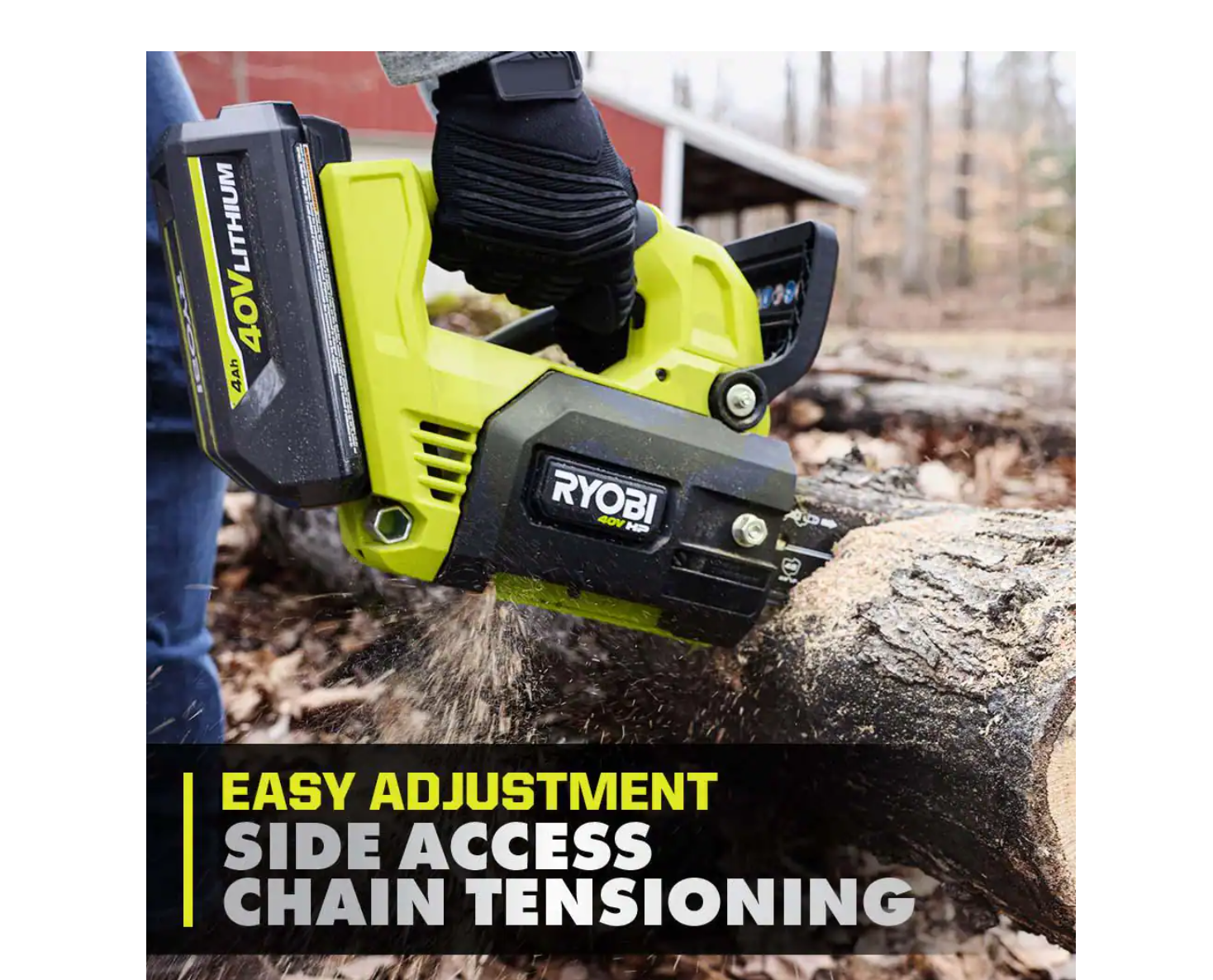 RYOBI RY40590 40V HP Brushless 12 in. Top Handle Cordless Battery Chainsaw with 4.0 Battery and Charger