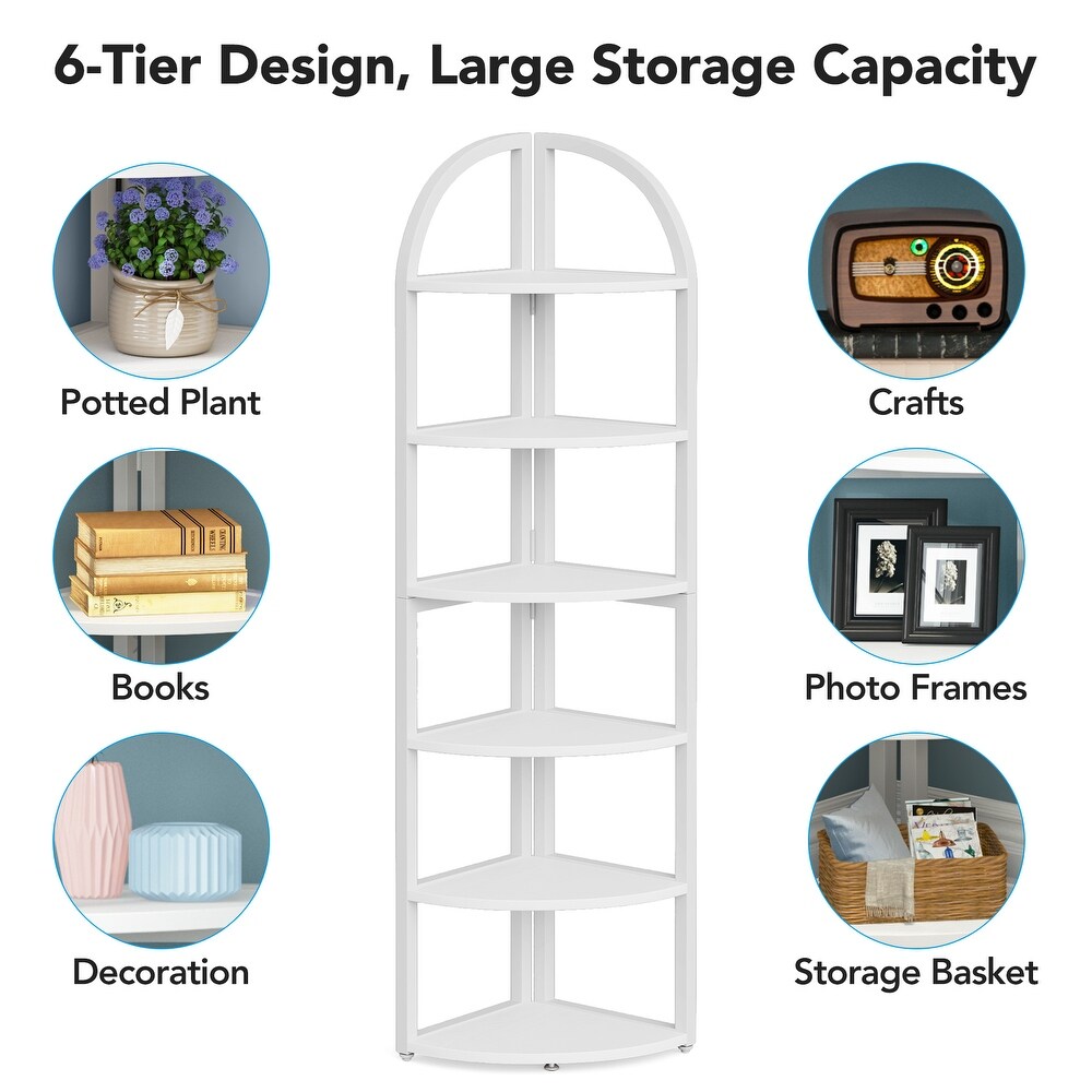 Corner Shelf  Tall Corner Bookshelf for Small Space