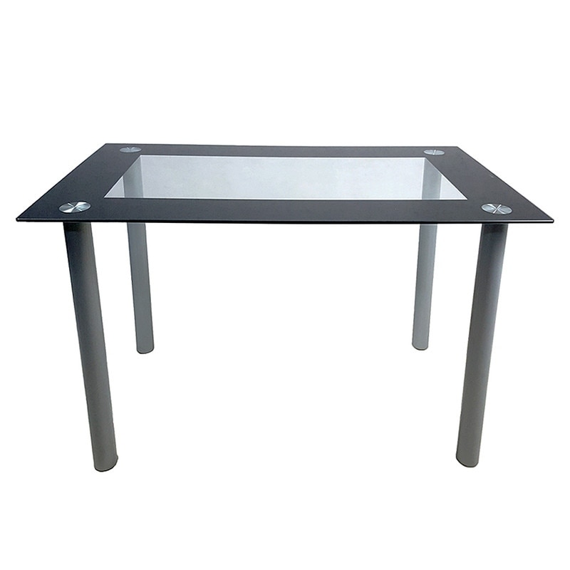 Simple Tempered Glass Top Dining Table