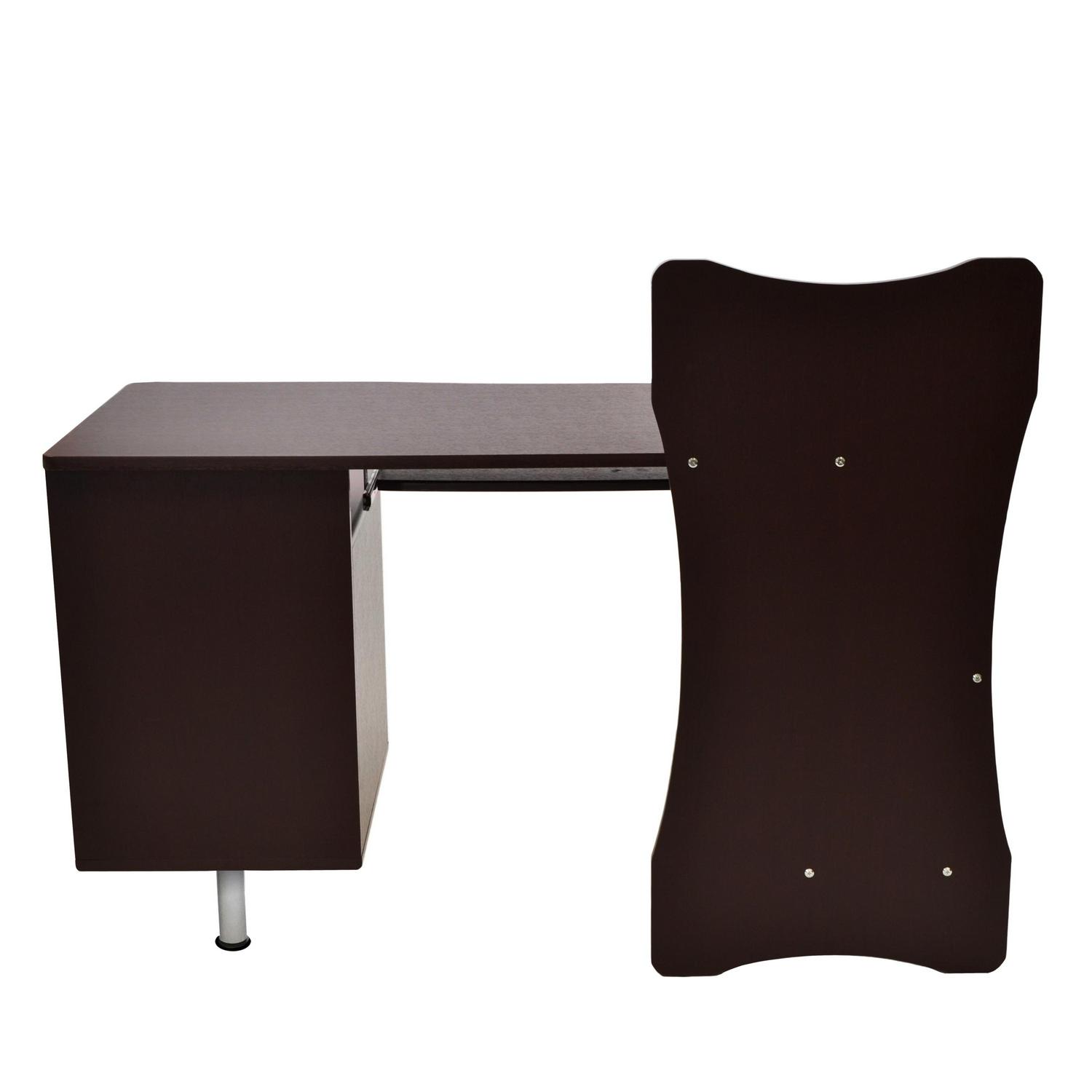 Techni Mobili Stylish Computer Desk with Storage， Chocolate