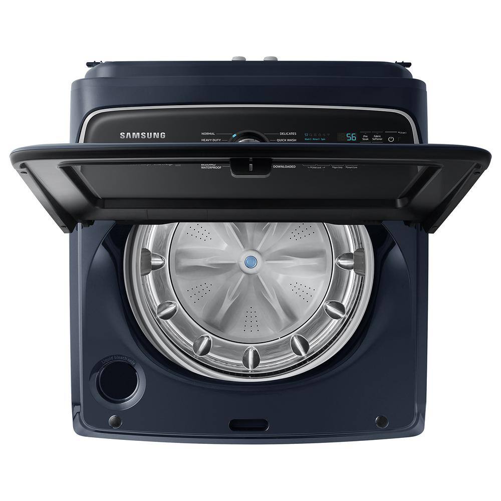  5.4 cu.ft. Smart Top Load Washer with Pet Care Solution and Super Speed Wash in brushed navy blue WA54CG7150AD