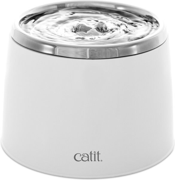 Catit Fresh and Clear Stainless Steel Top Cat Fountain， 64-oz