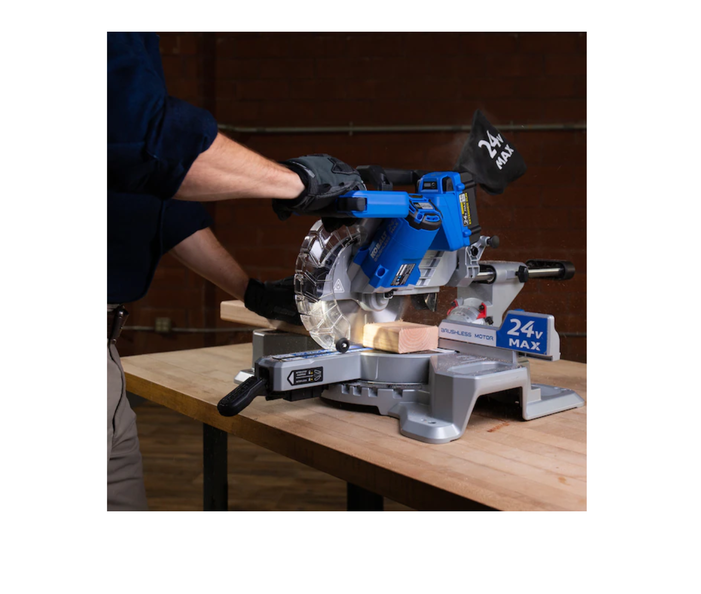 Kobalt KMS 0724B-03 7-1/4-in-Amp 24-volt Max Dual Bevel Sliding Compound Cordless Miter Saw