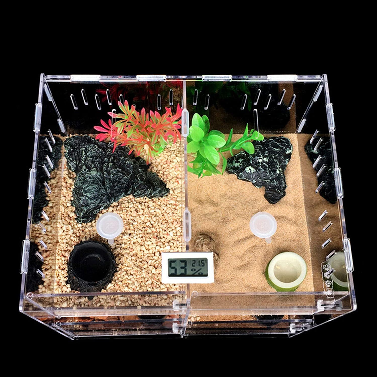 Miumaeov 4 Grids Acrylic Reptile Terrarium Lizard Cage Tank Climbing Pet Box Spider Snake