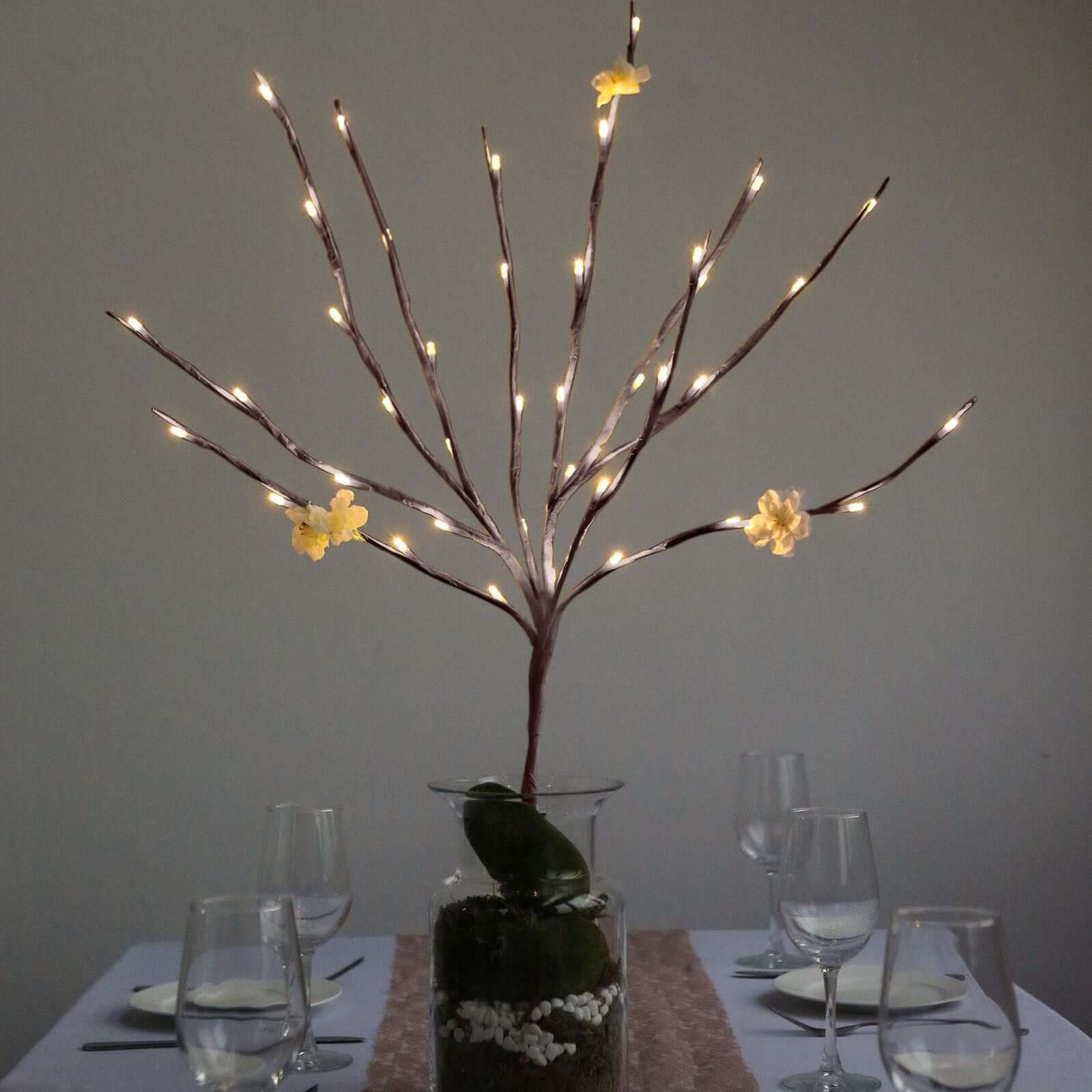 3 Pack Warm White LED Artificial Brown Tree Twig Lights, Lighted Branches With 60 Bright LED Bulbs 31