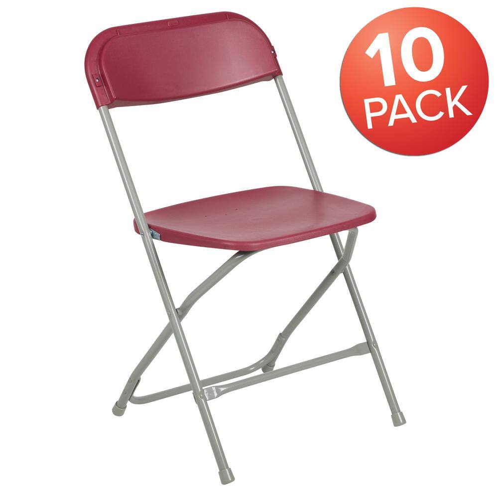 Carnegy Avenue Red Metal Folding Chair (Set of 10) CGA-LE-167358-RE-HD