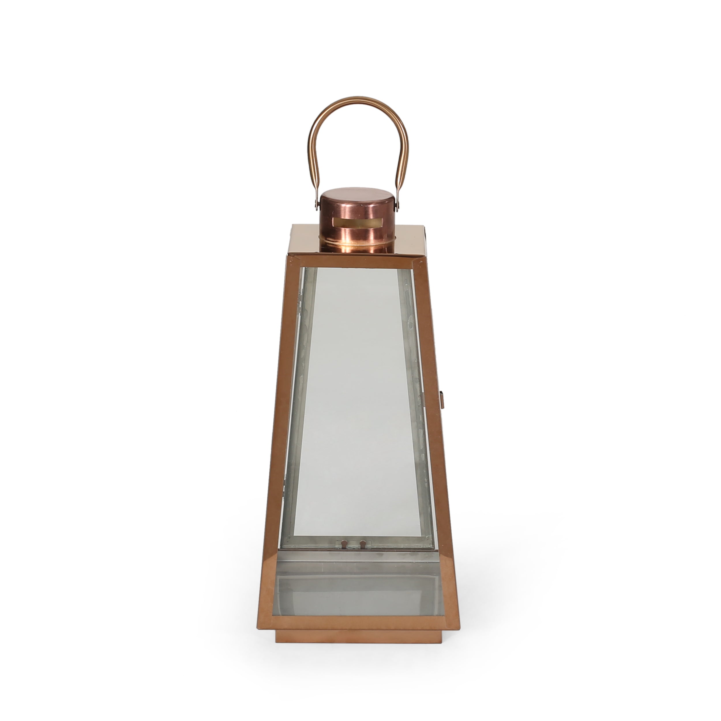 Peregrine Outdoor Stainless Steel Lantern Set， Rose Gold