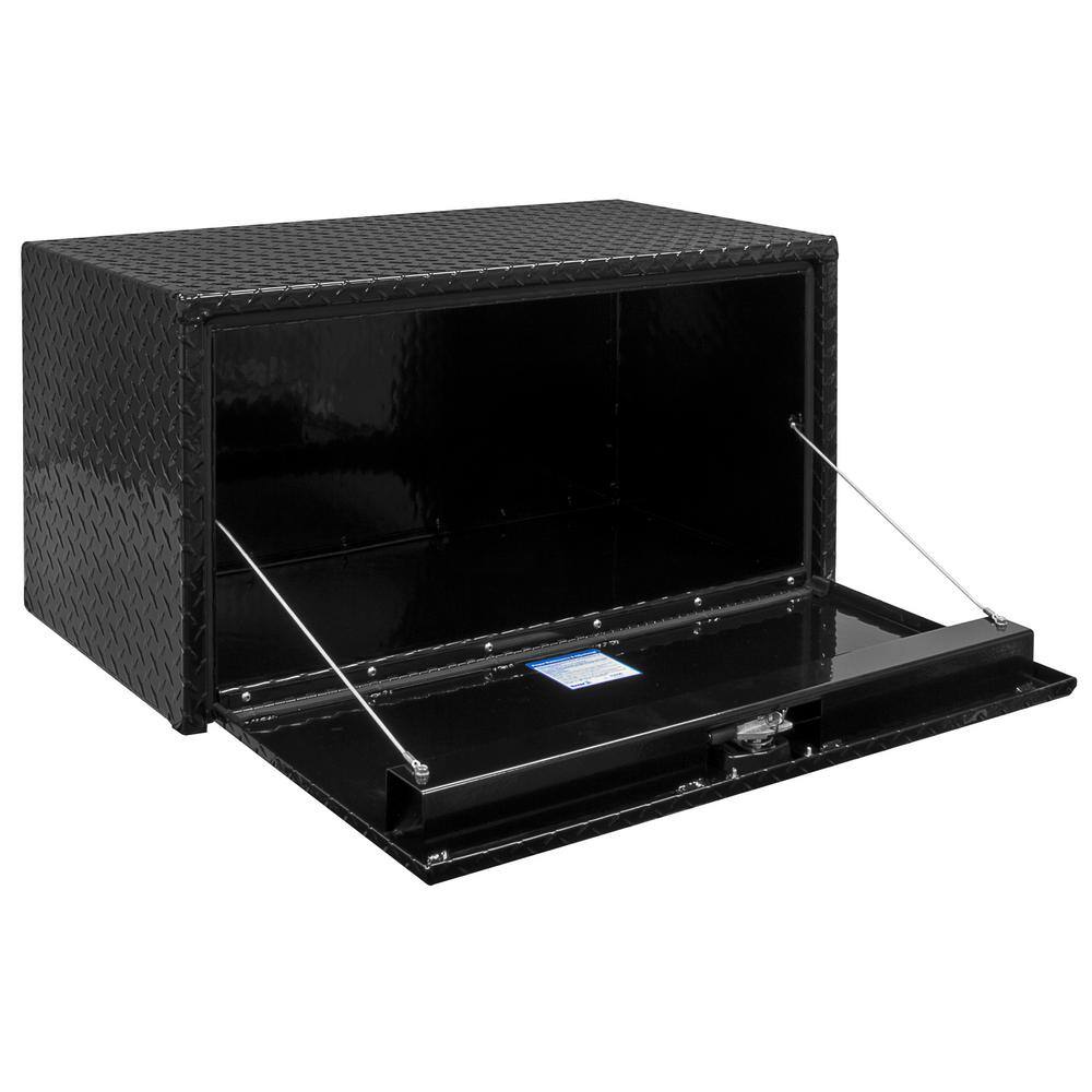 Buyers Products Company 14 in. x 16 in. x 24 in. Gloss Black Diamond Tread Aluminum Underbody Truck Tool Box 1725160