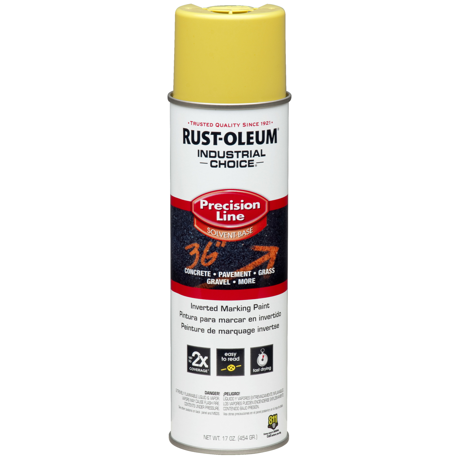 Rust-Oleum Industrial Choice High Visibility Yellow Inverted Marking Paint 17 oz