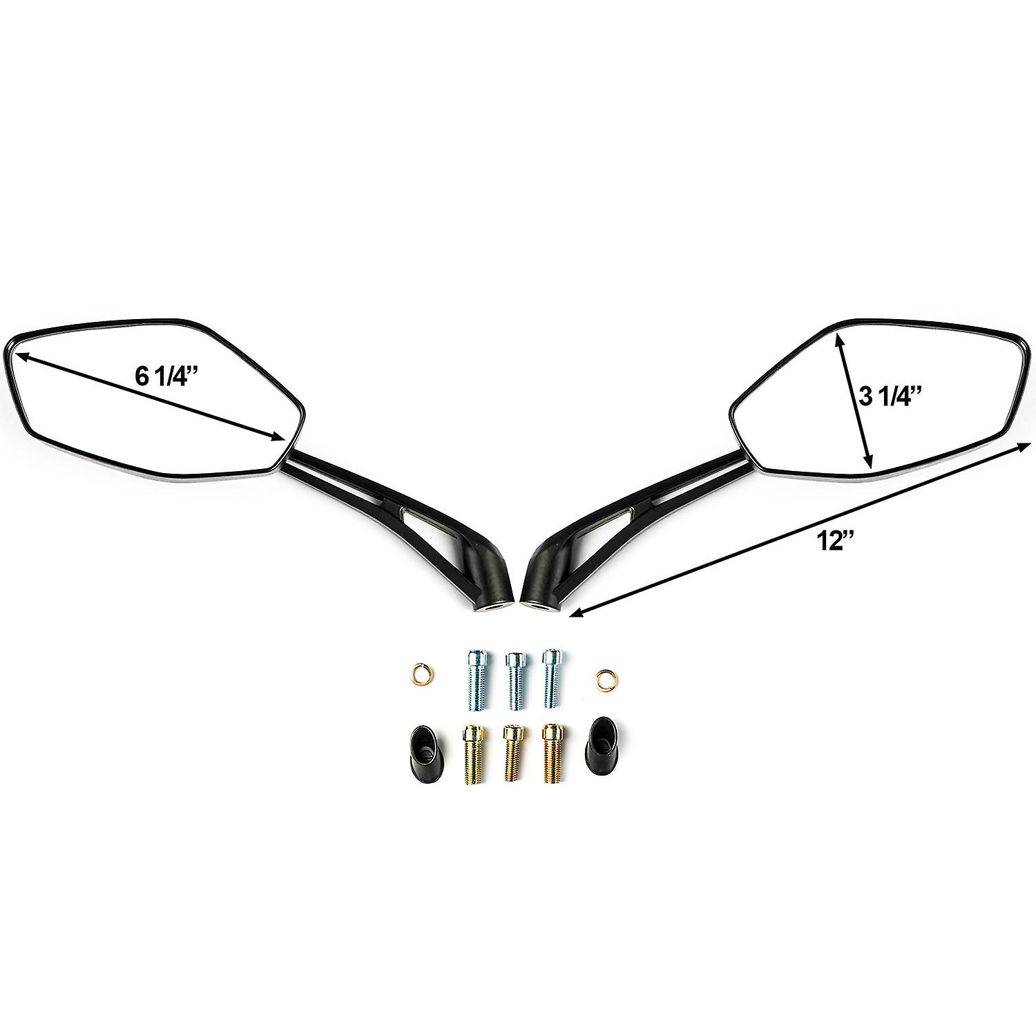 Universal Black Motorcycle Mirrors Compatible with Victory Cross Roads Jackpot