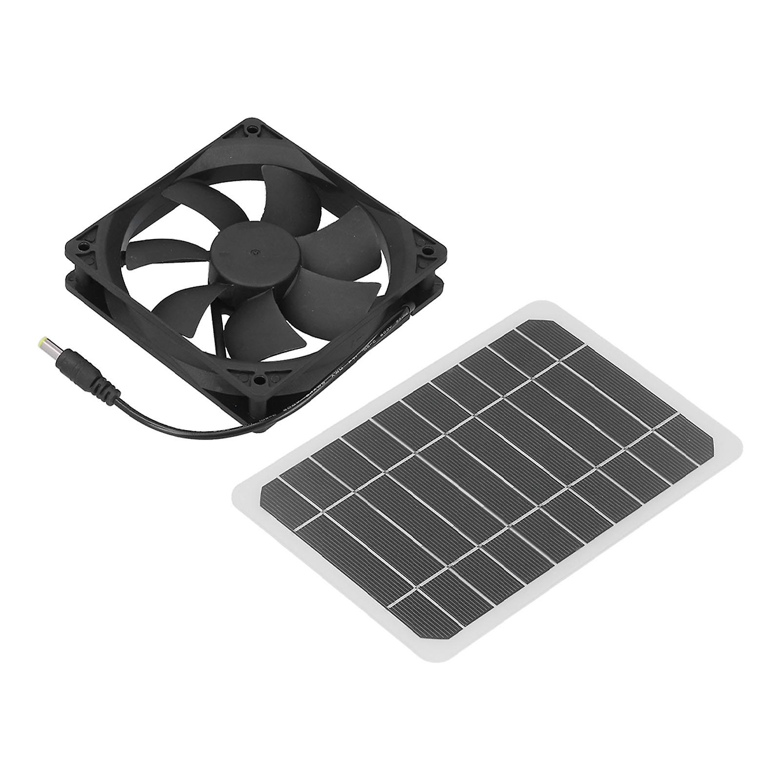 6W Solar Panel with Cooling Fan Mini Ventilator Solar Powered Exhaust Fan for Pet Dog Chicken House