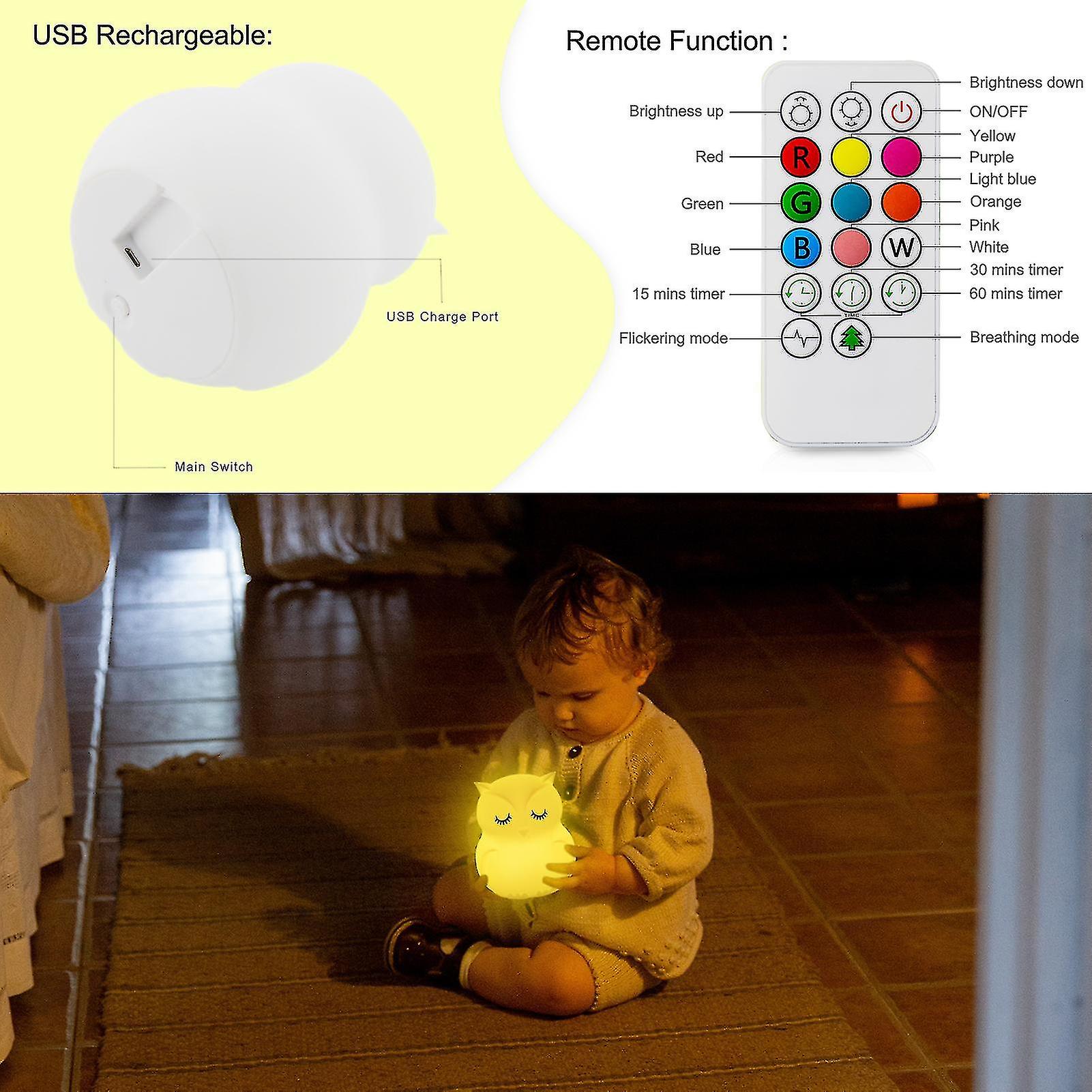 Children Baby Nachtlicht Animal Led Sleep Light Duck Rabbit Bunny Music Nursery Nightlight Silicone Night Lamp For Babi Kid Room