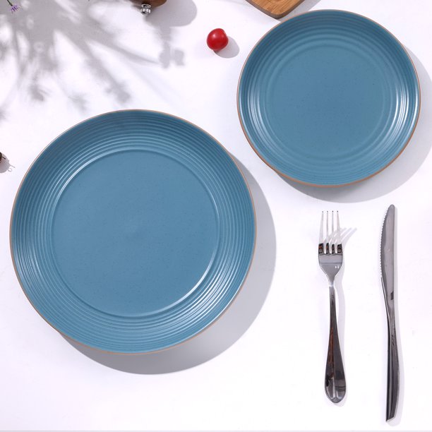 12-Piece Dinner Plates Set, Large Size Luncheon Plate Set Modern Porcelain Serving Plate