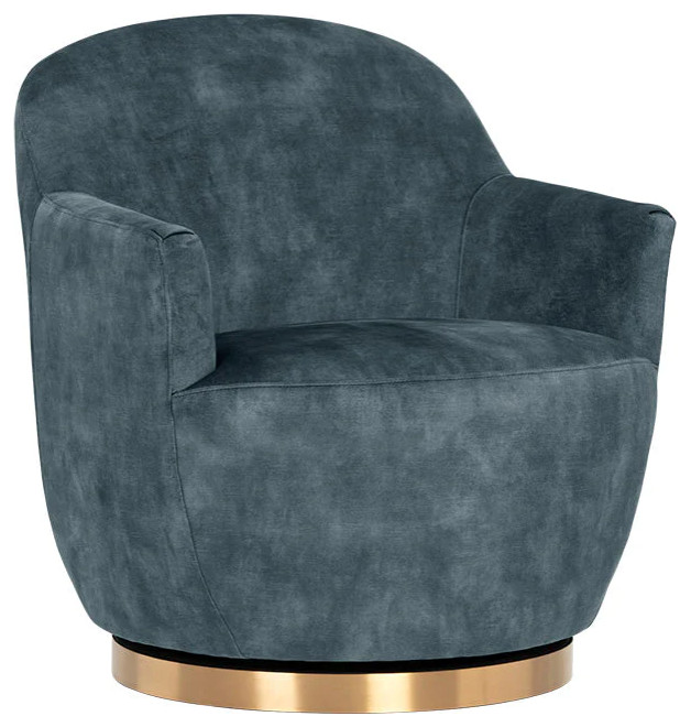 Nellis Swivel Lounge Chair   Nono Petrol   Contemporary   Armchairs And Accent Chairs   by Rustic Home Furniture Deco  Houzz