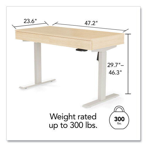 Union and Scale Essentials Deluxe Electric Sit-Stand 2-Column Workstation， 2 Desk Drawers， 47.2