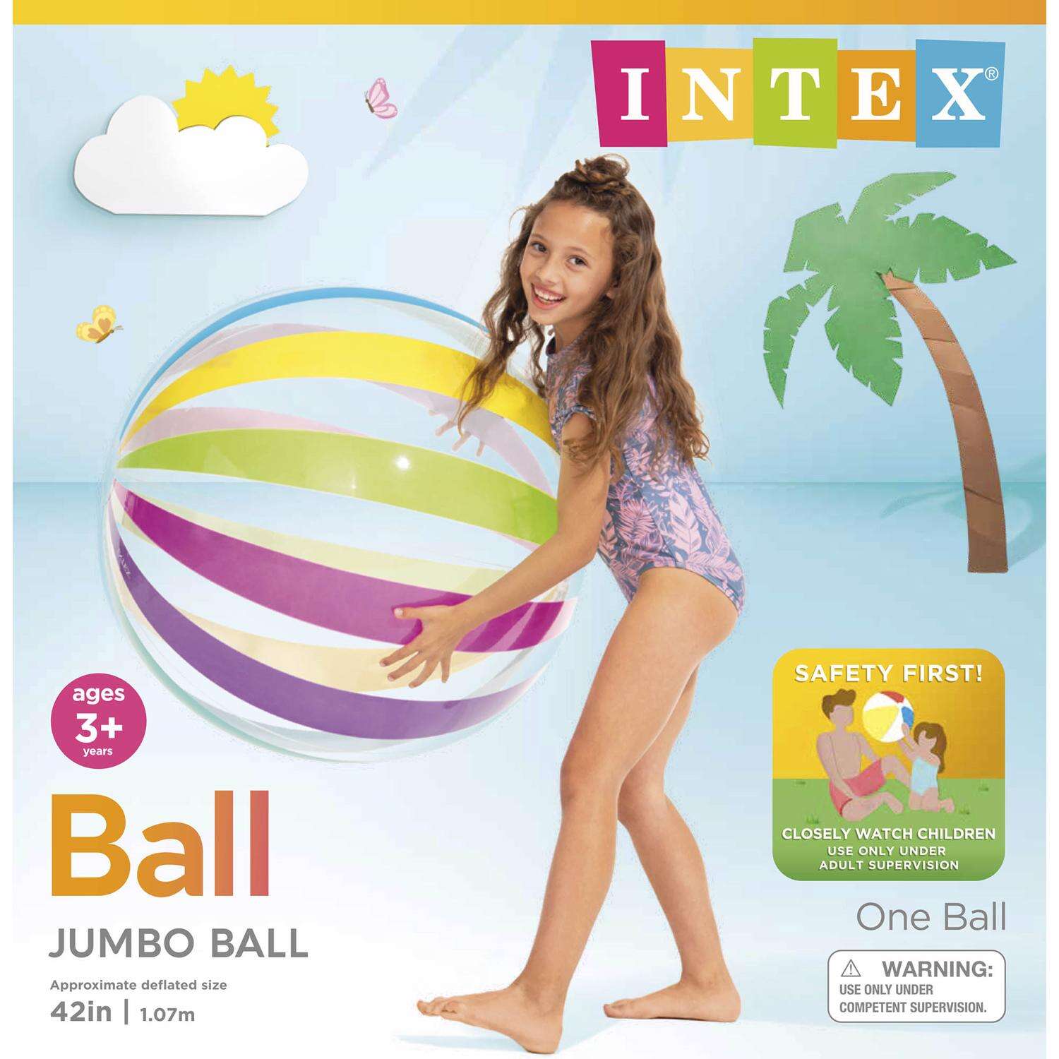 Intex Multicolored Vinyl Inflatable Jumbo Beach Ball