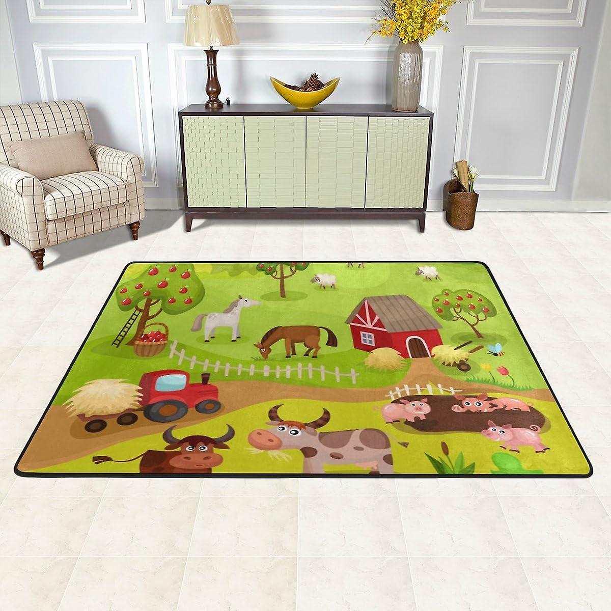 Colourlife Animals In Farm Lightweight Carpet Mats Area Soft Rugs Floor Mat Doormat Decoration For Rooms Entrance 36 X 24 Inches