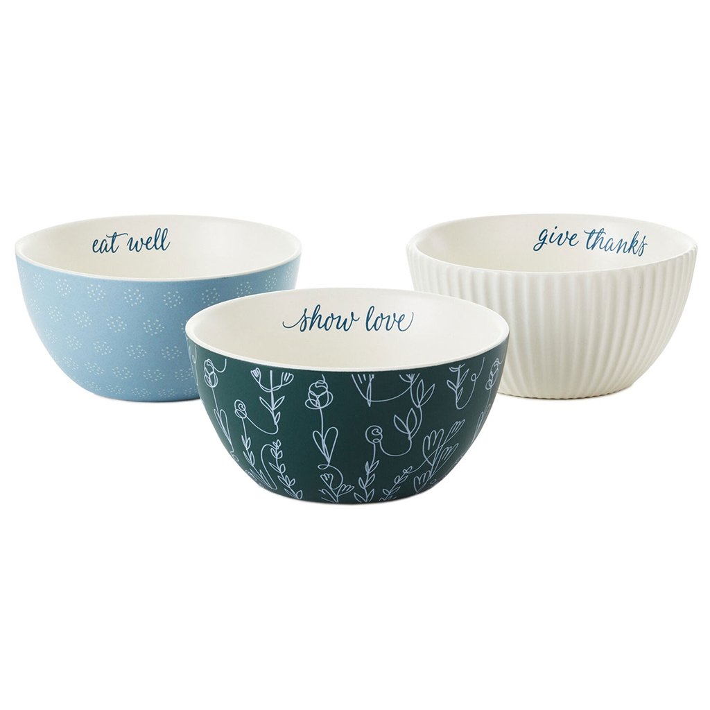 Hallmark  DaySpring Give Thanks Ceramic Bowls Set of 3