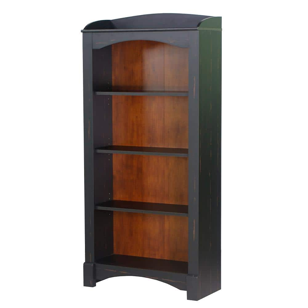 SAINT BIRCH Hawksbury 63.2 in. Antique Black 4-Shelf Standard Bookcase SBGM3001BKMB