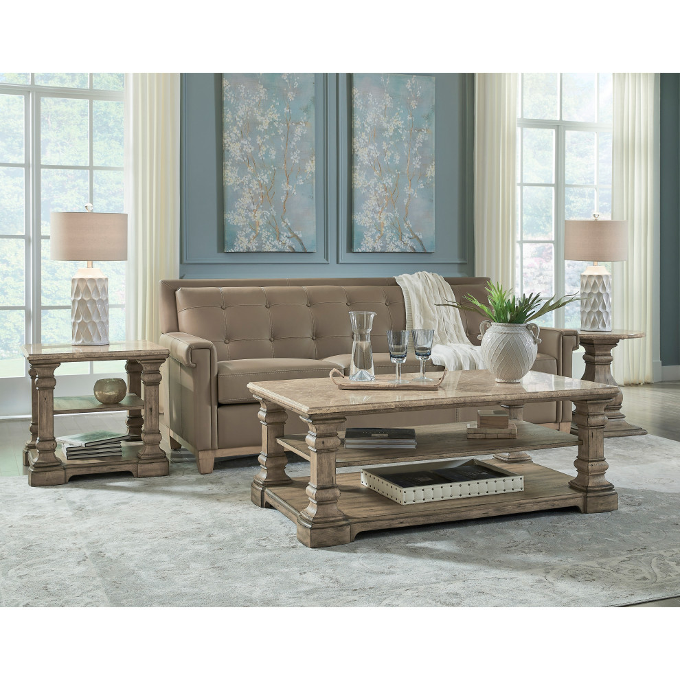 Garrison Cove Stone Top End Table   Traditional   Side Tables And End Tables   by Pulaski Furniture  Houzz