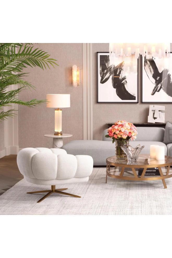 White Modern Swivel Chair  Eichholtz Sunset   Contemporary   Armchairs And Accent Chairs   by Oroa   Distinctive Furniture  Houzz