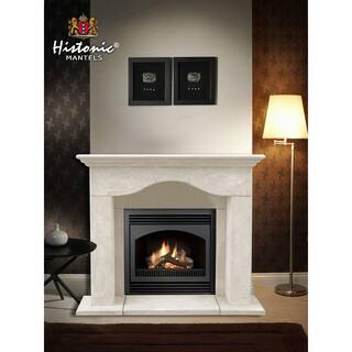 Historic Mantels Chateau Series Marissa 52 in. x 62 in. Cast Stone Mantel CM14004