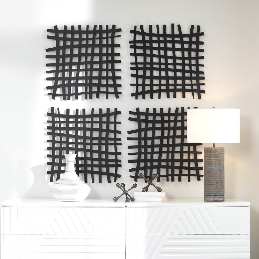 Uttermost Gridlines Matte Black Iron Wall Decor   24\
