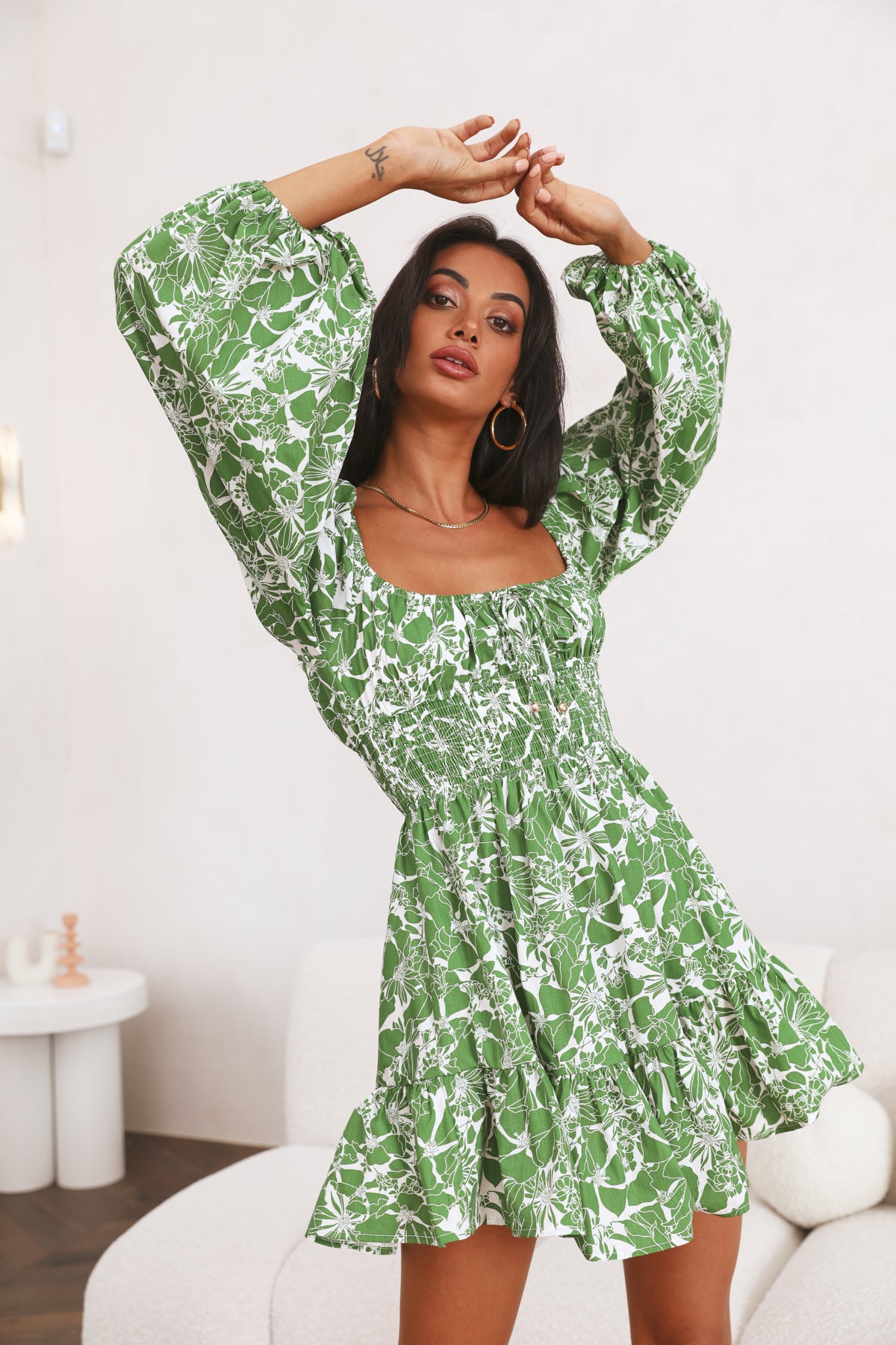 Shy Words Dress Green