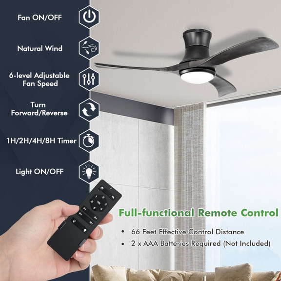 Costway 69834751 52 Inch Flush Mount Ceiling Fan w...