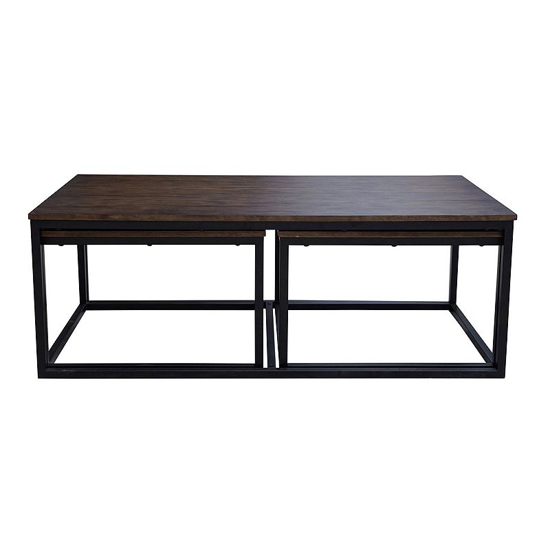 Alaterre Furniture Arcadia Acacia Wood Coffee Table with 2 Nesting Tables