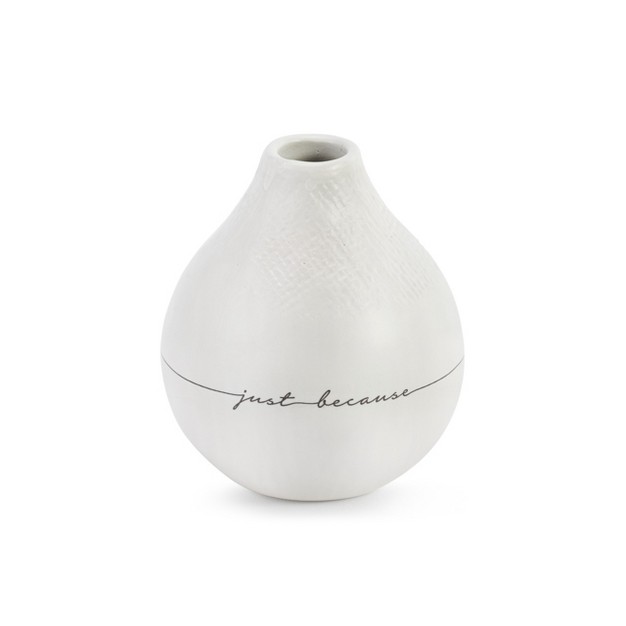 Demdaco Xoxo Just Because Vase White