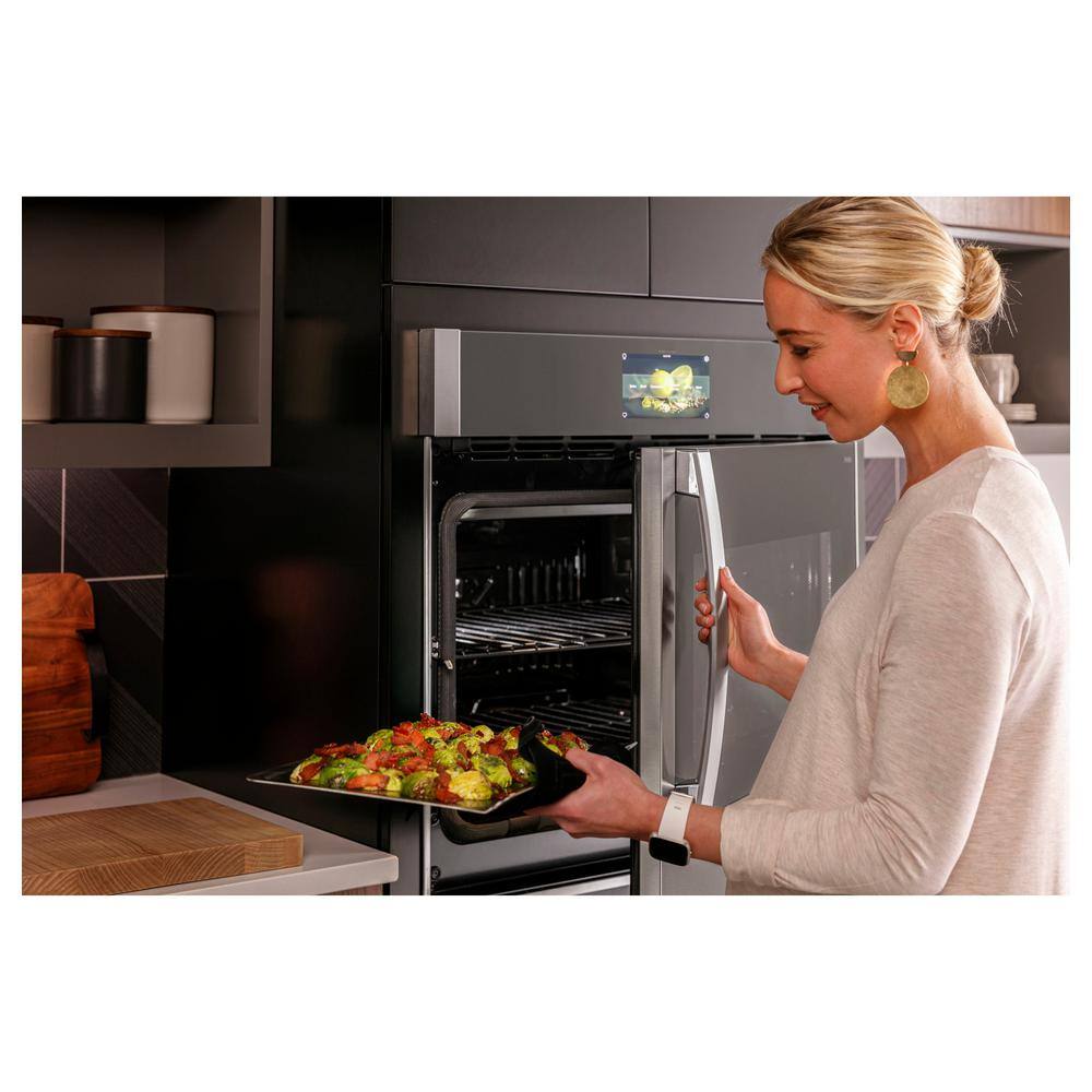 GE Profile Profile Smart 30 in. Single Electric Wall Oven with Left-Hand Side-Swing Doors and Convection in Stainless Steel PTS700LSNSS