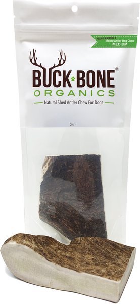 Buck Bone Organics Moose Antler Dog Treats， Medium