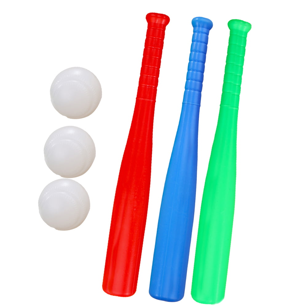 6pcs Kids Baseball Set Kids Outdoor Baseball Toys Practice Batting Skill Ball for Children Toddlers (3pcs Baseball Bat + 3pcs Ba