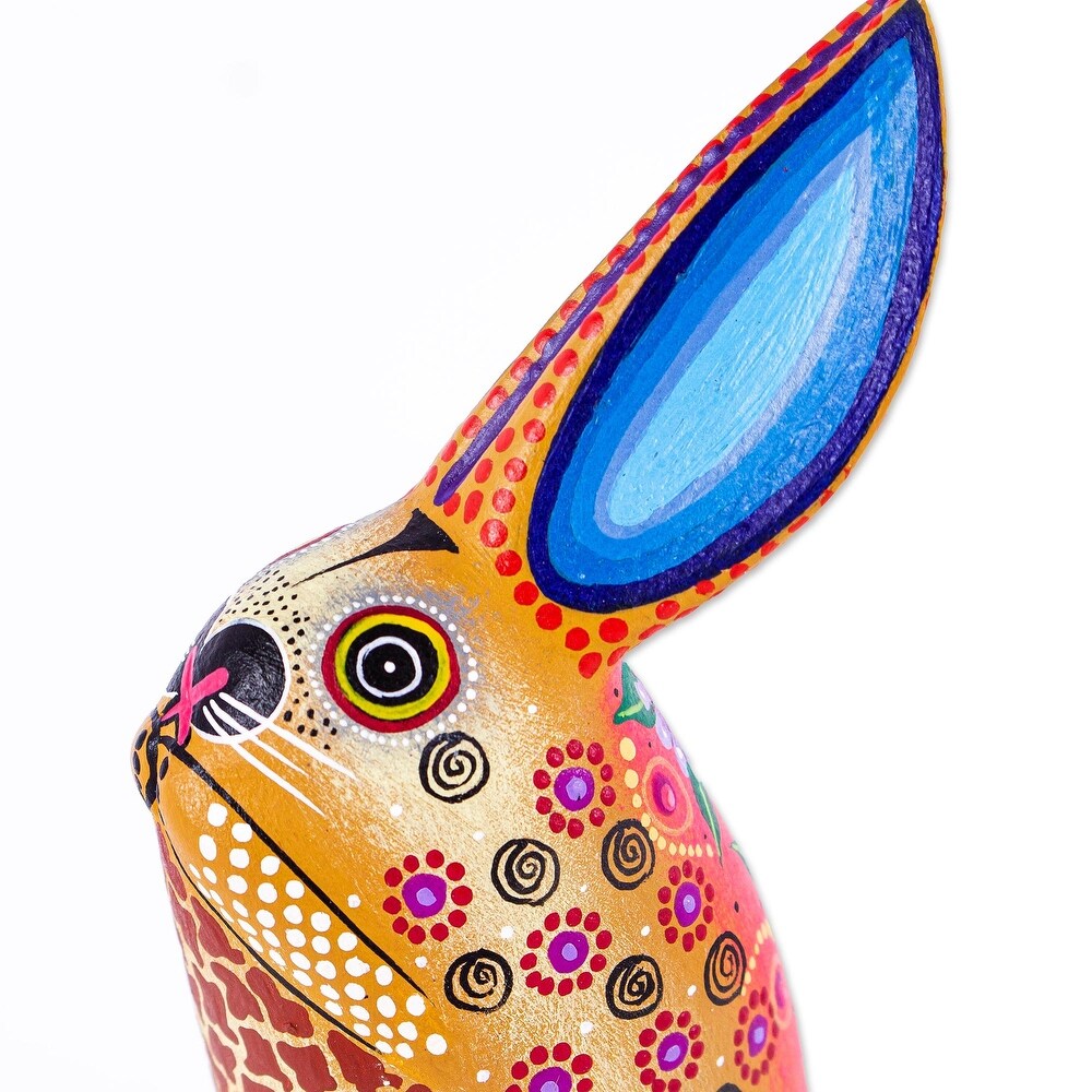 Novica Handmade Magical Rabbit Wood Alebrije Figurine