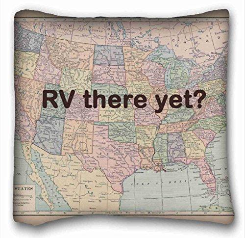 WinHome Polly Vintage Map Rv There Yet Throw Pillow Case Cases Cover Cushion Covers Sofa Size 18x18 Inches Two Side