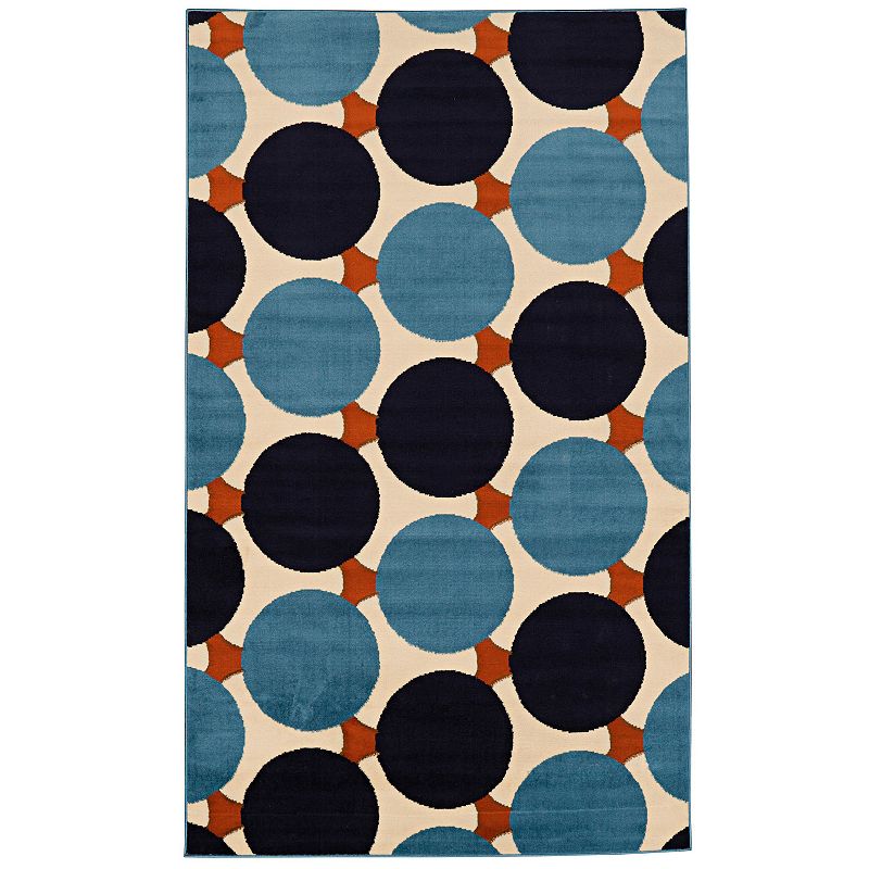 Linon Capri Jasper Circles Area Rug