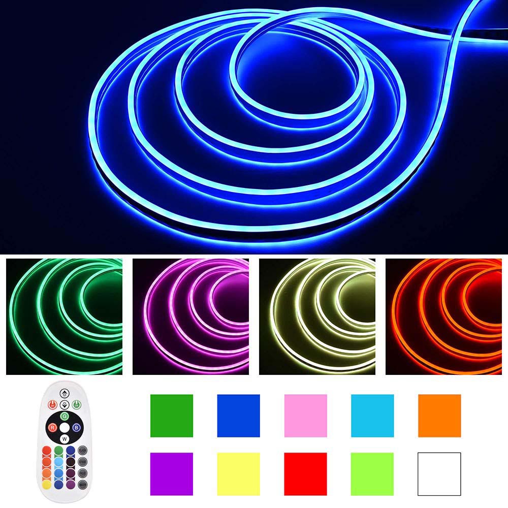 DELight Neon Rope Light Flexible 50ft 16 Colors & 4 Modes