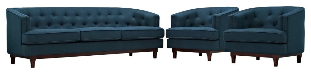 Violet Azure Living Room Set Set of 3   Midcentury   Living Room Furniture Sets   by Virgil Stanis Design  Houzz