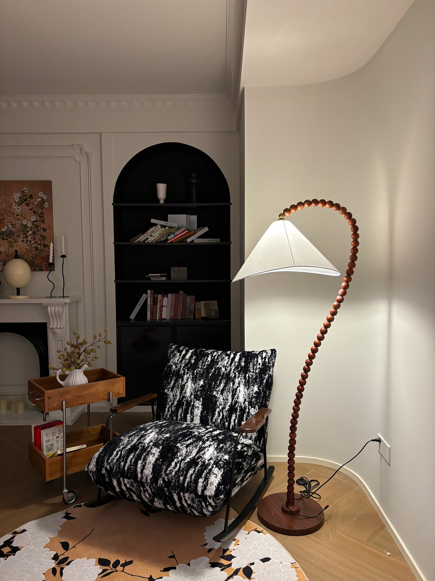 Wooden Bead Floor Lamp