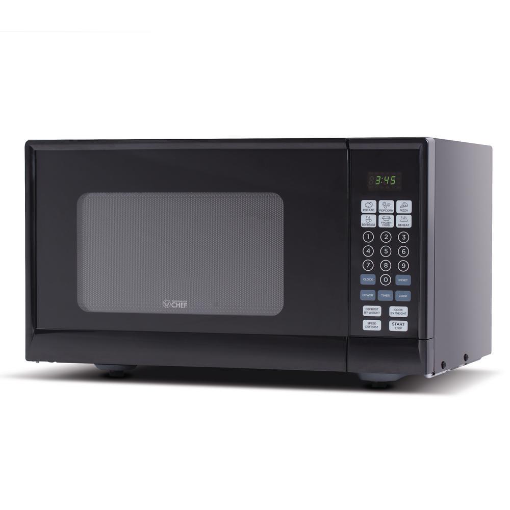 Commercial CHEF 09 cu ft Countertop Microwave Black