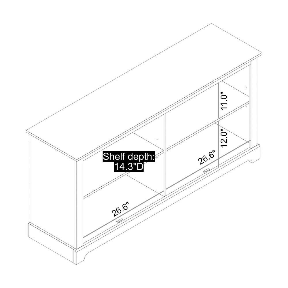 GALANO Calidia 59.1 in. Grey Stone 4 Door TV Stand for TVs up to 65 in.   59.1\