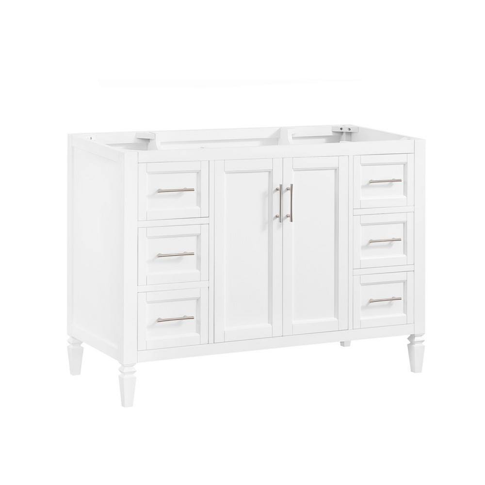 Home Decorators Collection Stockham 48 in. W x 21-12 in. D Bathroom Vanity Cabinet Only in White 19043-V48-WT