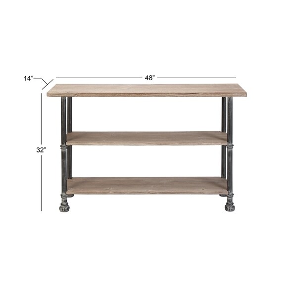 Brown Fir Industrial Console Table 32 x 48 x 14