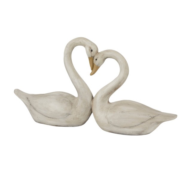 X 32 quot Country Cottage Magnesium Oxide Swans Garden Sculpture White Olivia amp May