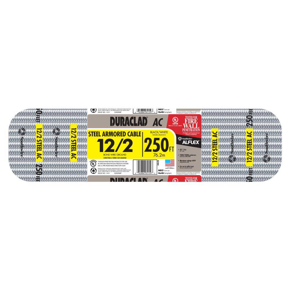 Southwire 600-Volt 250 ft. 122 Duraclad Type AC Lightweight Steel Armored Cable 55274901