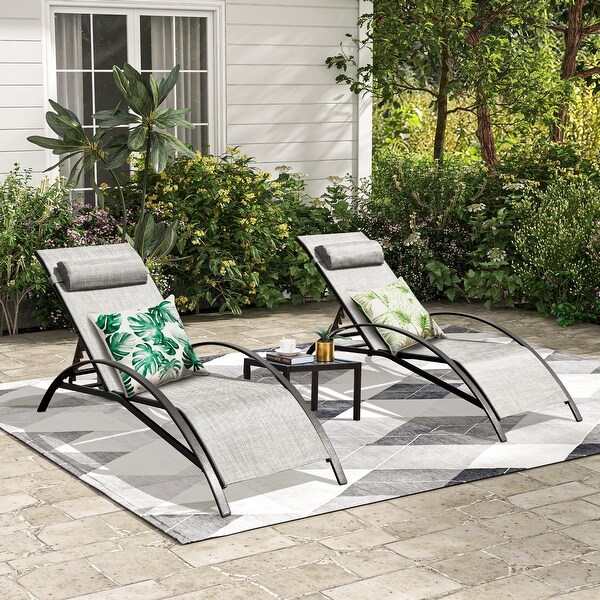 EROMMY Outdoor Patio Lounge Chair，Adjustable Recliner Outdoor Lounge Chairs，Multiple Colors Available