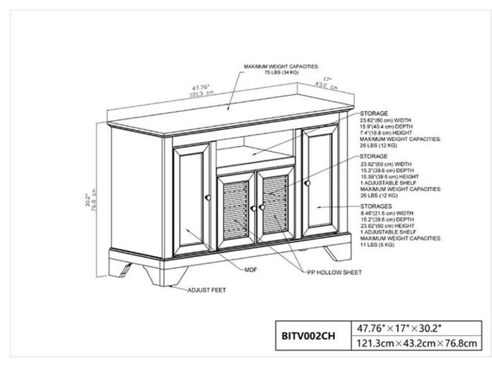 Saint Birch Carole Modern Wood TV Stand For TVs up to 50 quotin Cherry   Transitional   Entertainment Centers And Tv Stands   by SAINT BIRCH LLC  Houzz