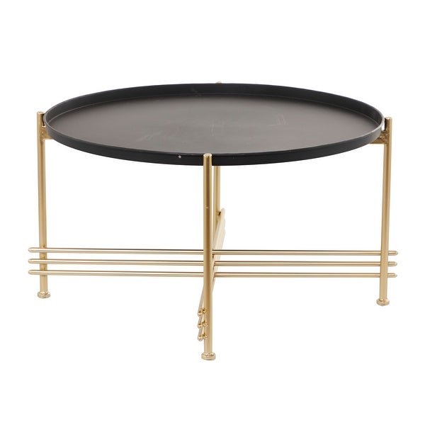 Gold Metal Modern Coffee Table - 33 x 33 x 19