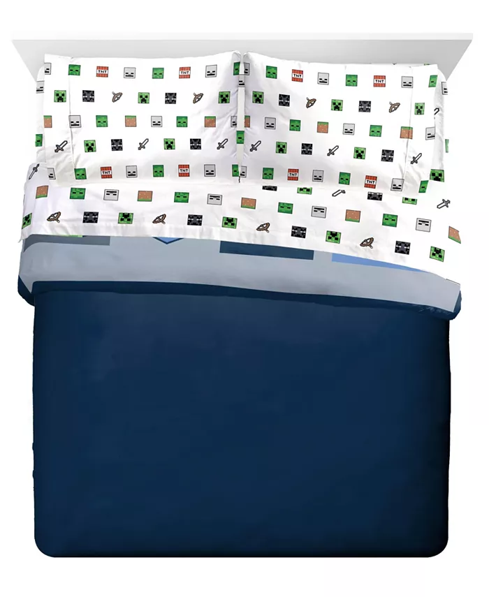 Saturday Park Minecraft Emblematic 100% Organic Cotton Queen Bed Set